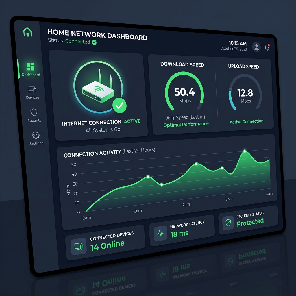 Simulación de panel de diagnóstico de red