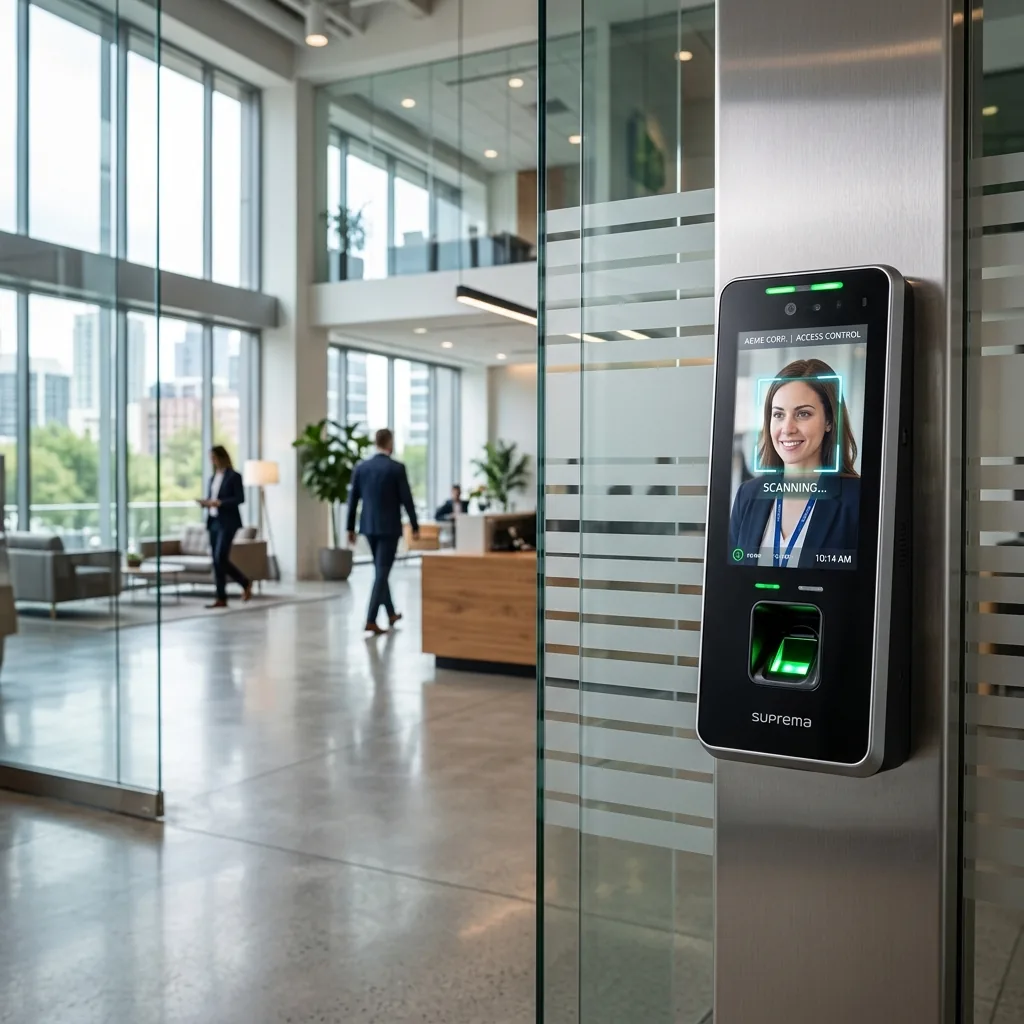 Terminal biométrico de control de accesos con reconocimiento facial y huella dactilar de ZKTeco